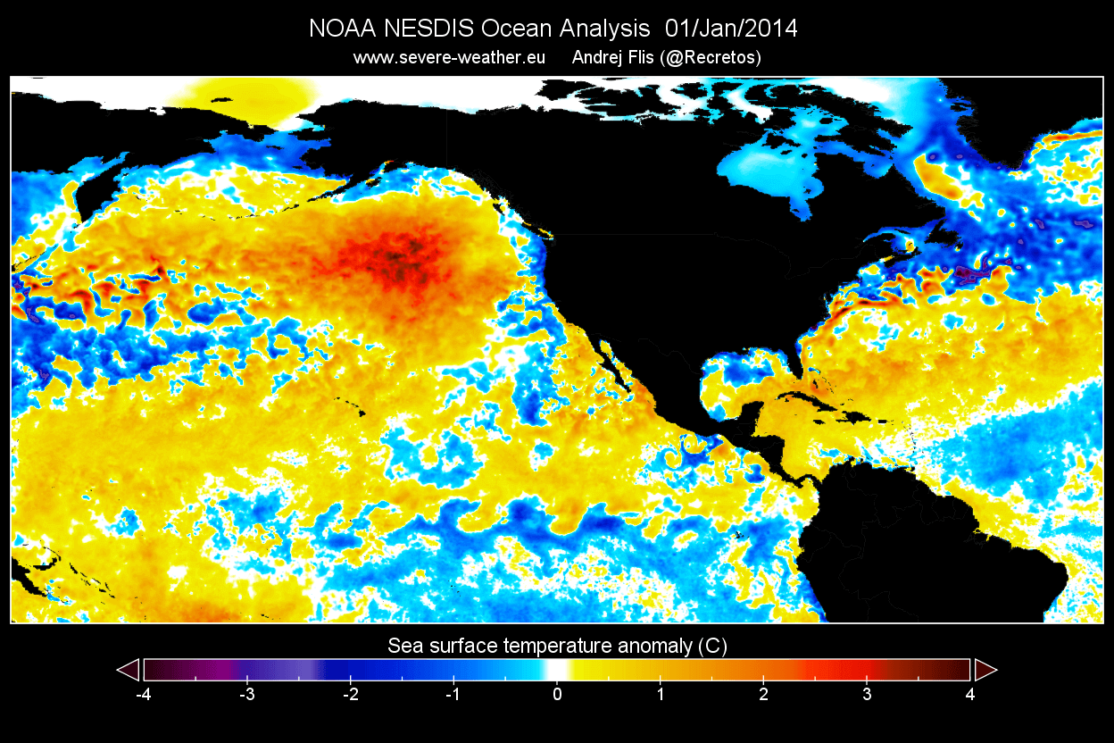 Ocean-heatwave-north-pacific-january-2014-temperature-anomaly-analysis