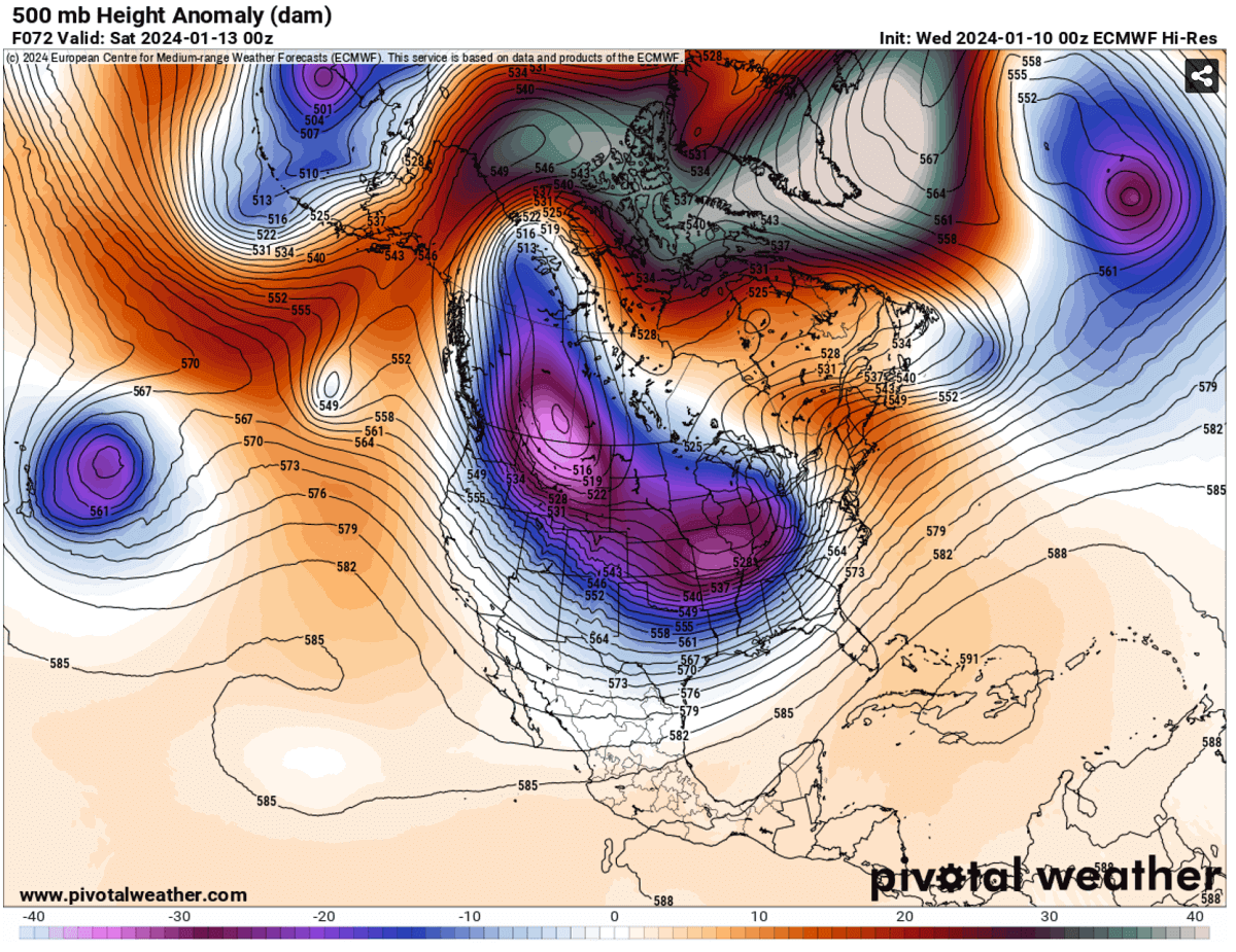 The Most Intense Arctic Blast of the Season heads for Canada and the
