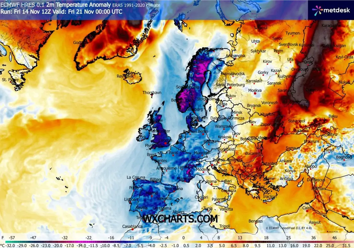 arctic-cold-wave-blast-western-europe-uk-spain-iberia-snow-november-2025-2m-temperature