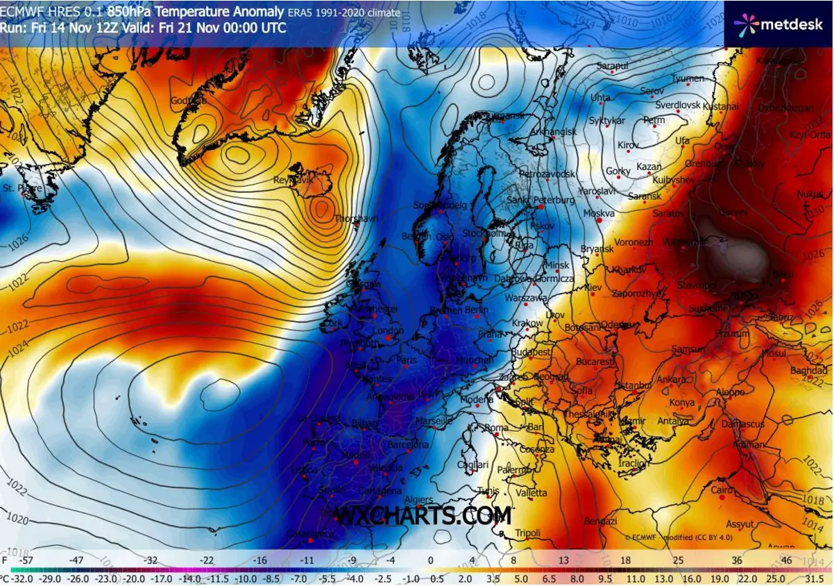arctic-cold-wave-blast-western-europe-uk-spain-iberia-snow-november-2025-temperature-friday