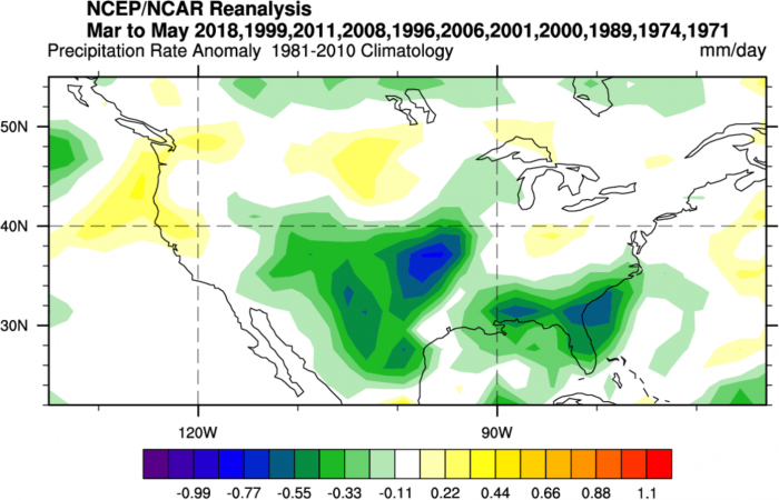 ENSO-thunderstorm-hailstorm-tornado-influence-la-nina-el-nino-united-states-spring-season-precipitation-forecast