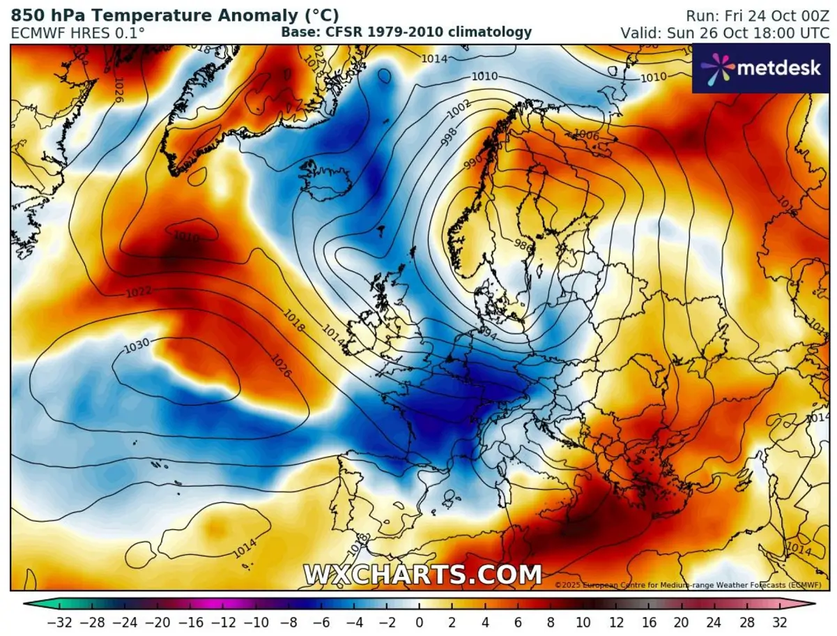 dipole-autumn-season-rainy-weather-pattern-europe-november-2025-850mbar-temperature-anomaly