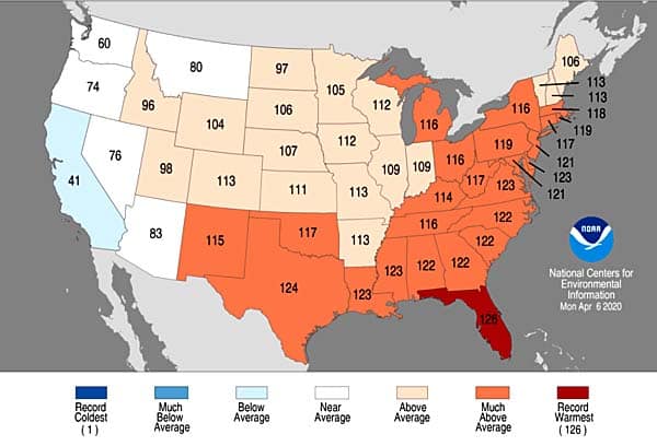 Florida record heat march 2020