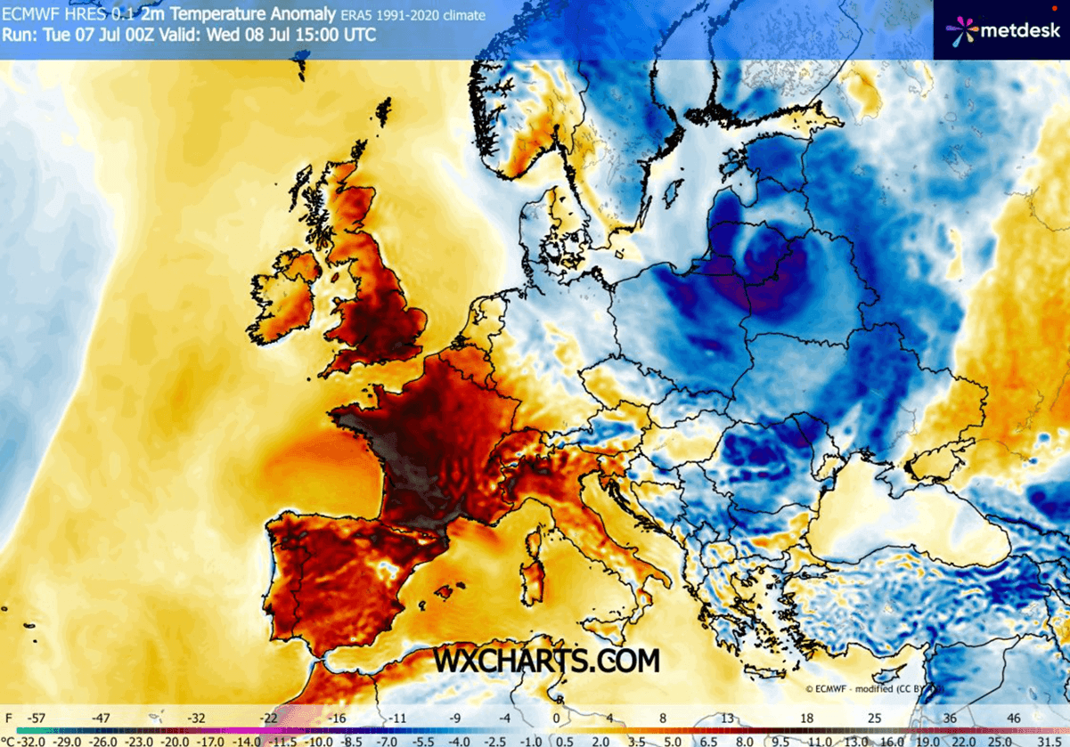 heat-dome-europe-excessive-heatwave-july-summer-2026-forecast-2m-temperature-anomaly