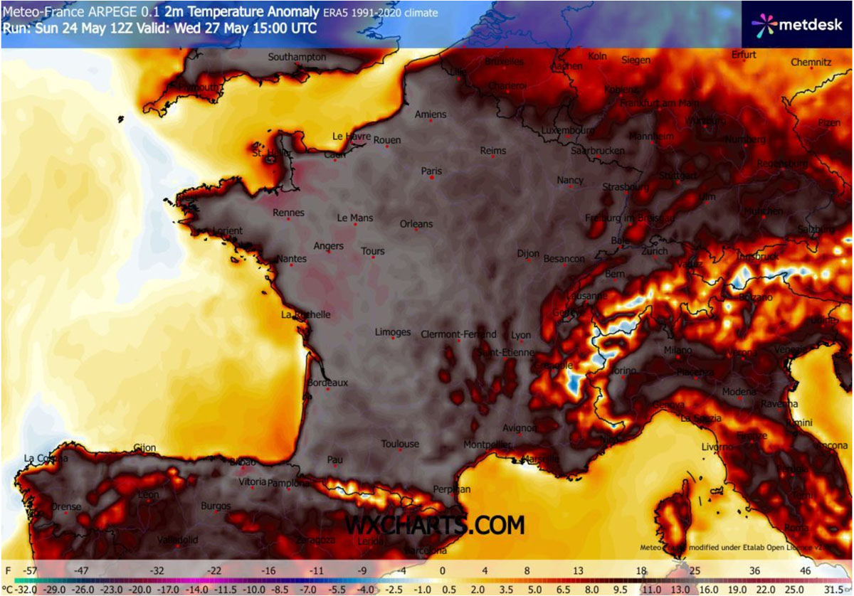 heat-dome-europe-heatwave-may-summer-2026-forecast-2m-temperature-anomaly-france
