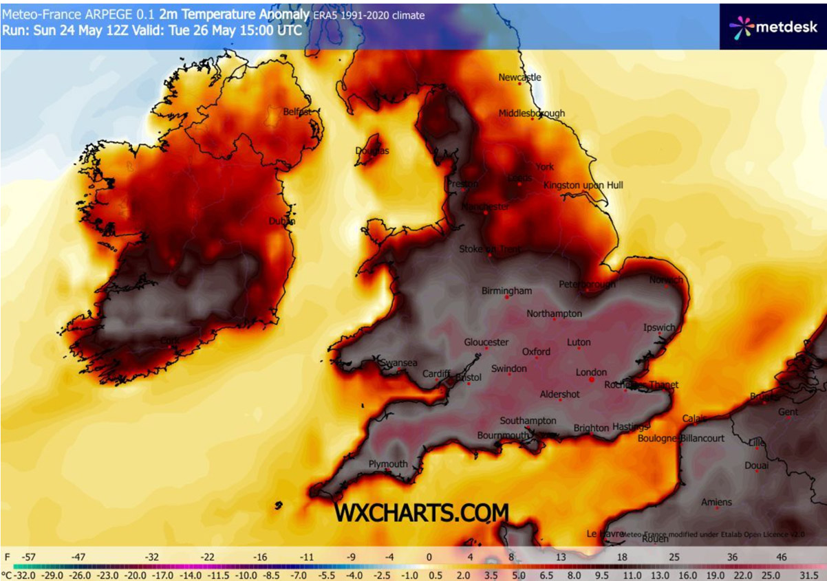 heat-dome-europe-heatwave-may-summer-2026-forecast-2m-temperature-anomaly-uk