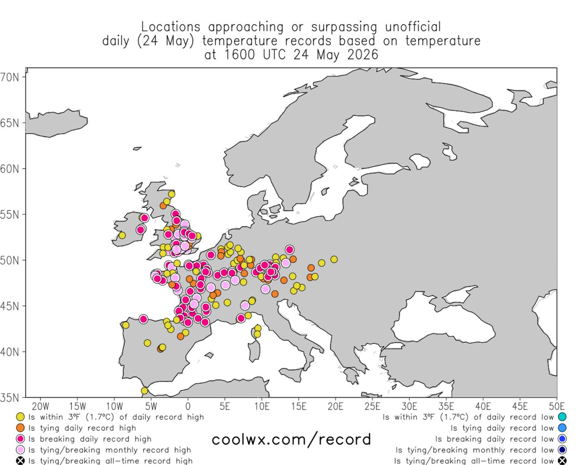 heat-dome-europe-heatwave-may-summer-2026-forecast-records-sunday