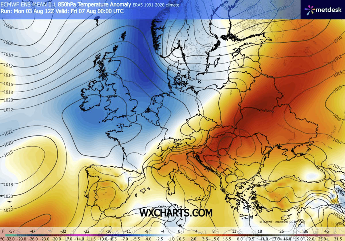 heat-dome-heatwave-europe-balkan-august-2026-850-mbar-temperature-anomaly-friday