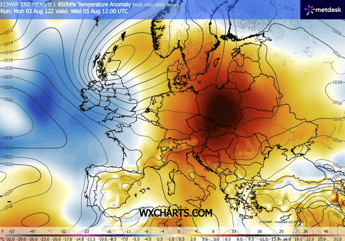 heat-dome-heatwave-europe-balkan-august-2026-850-mbar-temperature-anomaly-wednesday