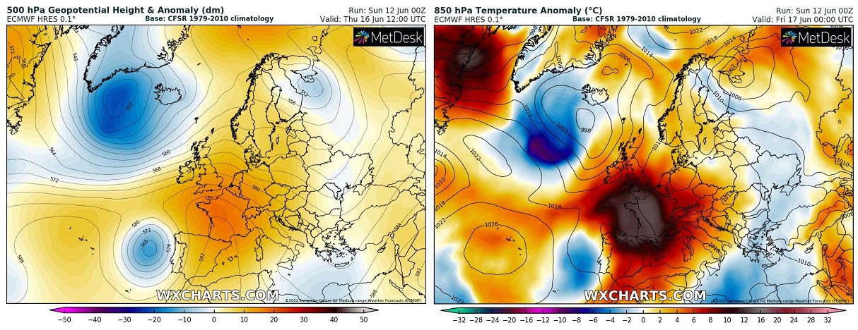 heat-dome-heatwave-europe-june-2022-forecast-blocking-pattern