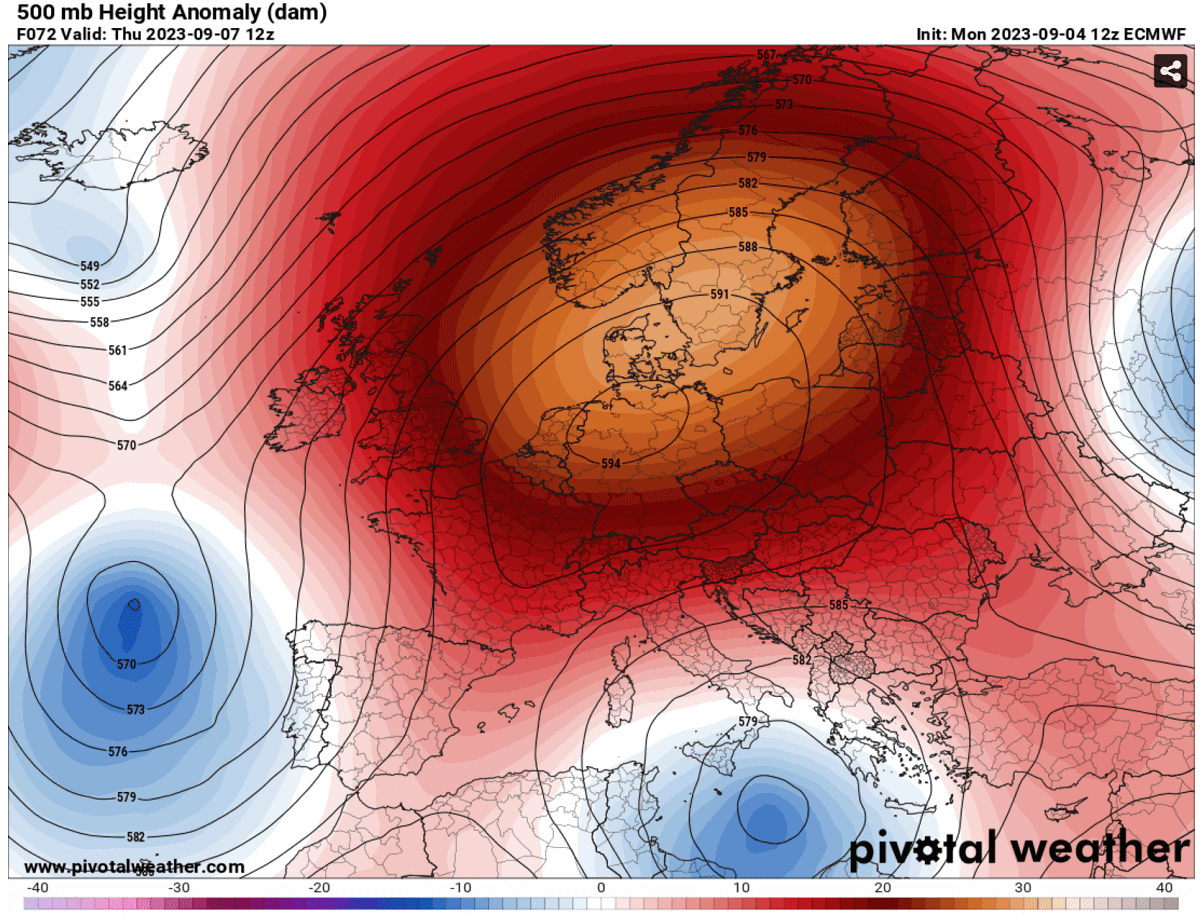 heat-dome-heatwave-forecast-uk-ireland-france-benelux-september-2023-autumn-season-further-pattern