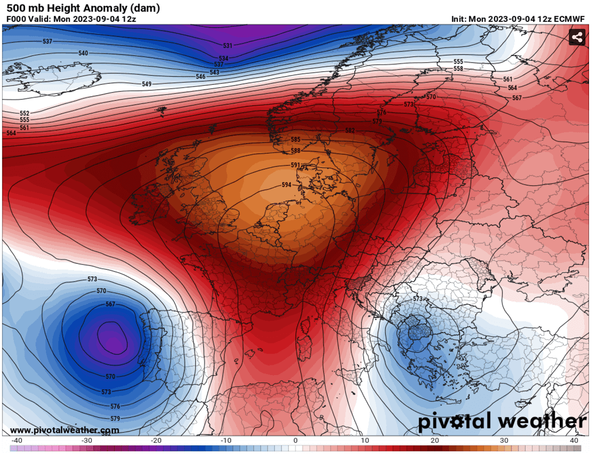 heat-dome-heatwave-forecast-uk-ireland-france-benelux-september-2023-autumn-season-pattern