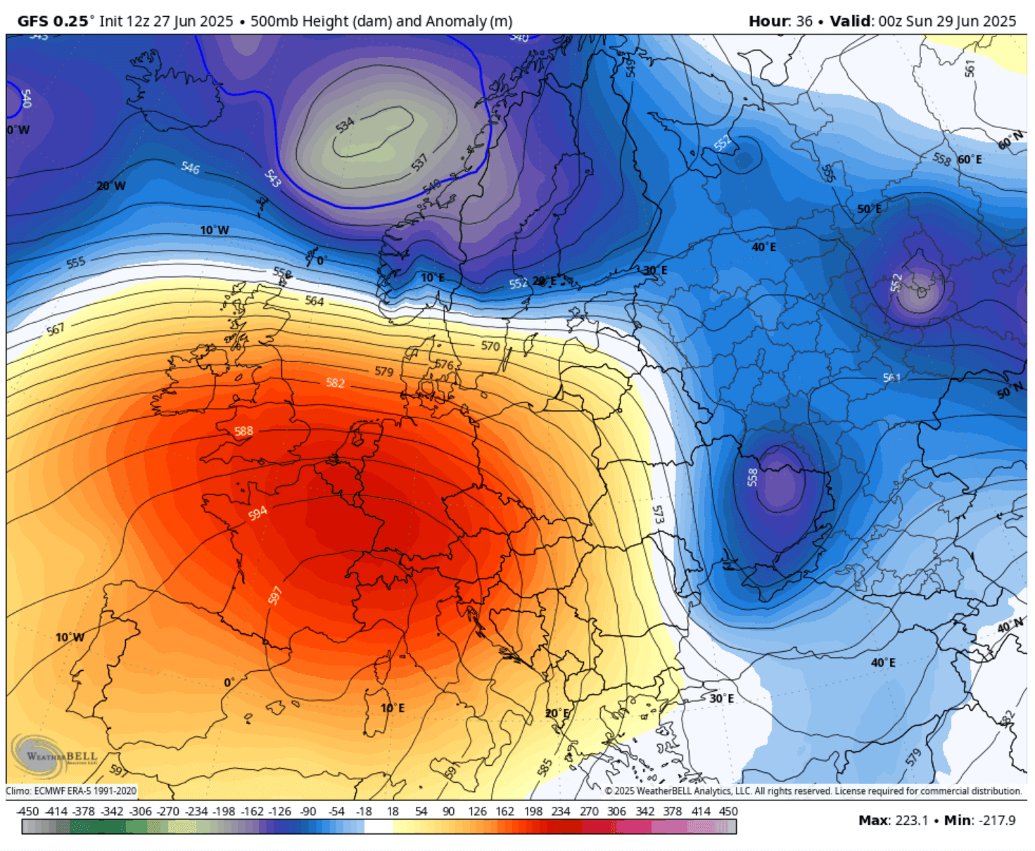 heat-dome-intense-heatwave-summer-june-july-2025-france-europe-500mbar-anomaly-sunday