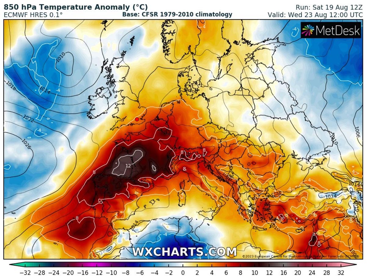 heat-dome-powerful-heatwave-update-forecast-europe-summer-season-2023-850mb-anomaly
