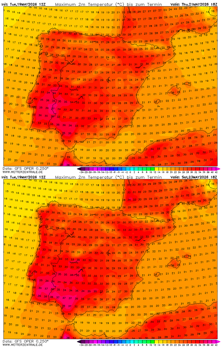 heat-dome-warm-wave-heatwave-may-summer-2026-forecast-europe-tmax-spain-portugal