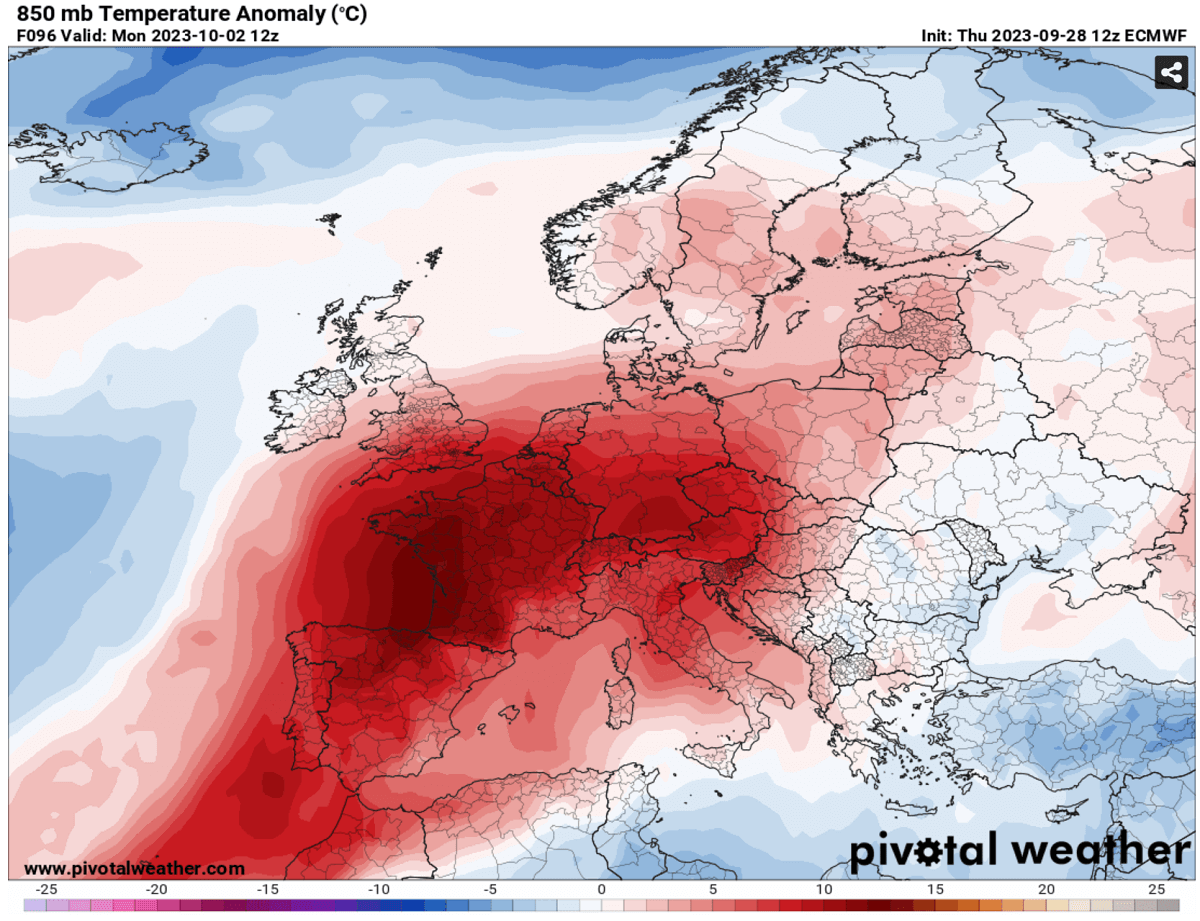 heatwave-forecast-europe-unseasonably-warm-heat-dome-october-autumn-season-2023-850mb-anomaly