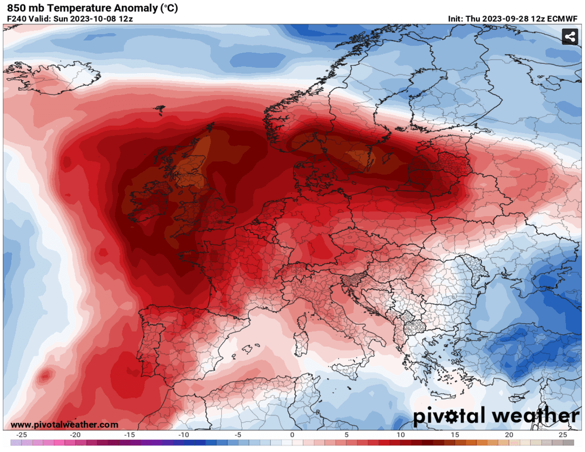 heatwave-forecast-europe-unseasonably-warm-heat-dome-october-autumn-season-2023-anomaly-next-weekend