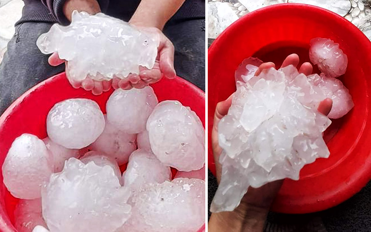 World S Largest Hail Record May Be Challenged By Exceptionally Large 20 Cm 8 Inches Hailstones Hit The Capital Of Libya On Tuesday Oct 27th