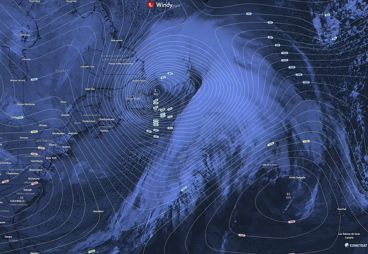 north-atlantic-bomb-cyclone-polar-vortex-split-arctic-cold-canada-december-2025-infrared-satellite