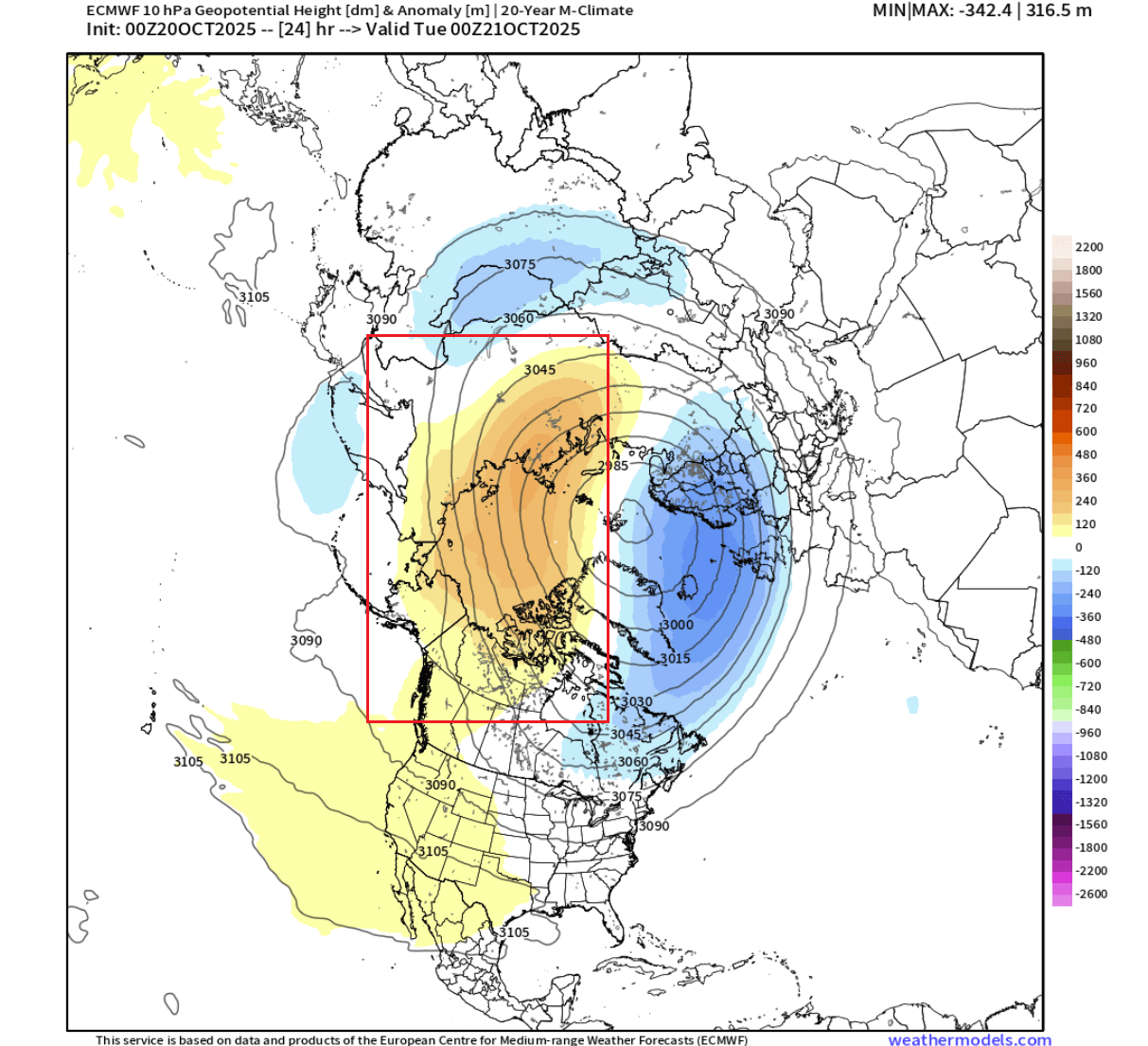 Vortice polare-nord-america-analisi-emisfero-ottobre-anomalia-pressione-area-stratosfera-10mb