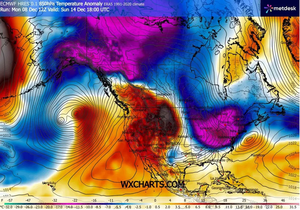 polar-vortex-split-frigid-arctic-cold-canada-united-states-december-2025-850mbar-temperature-anomaly-sunday