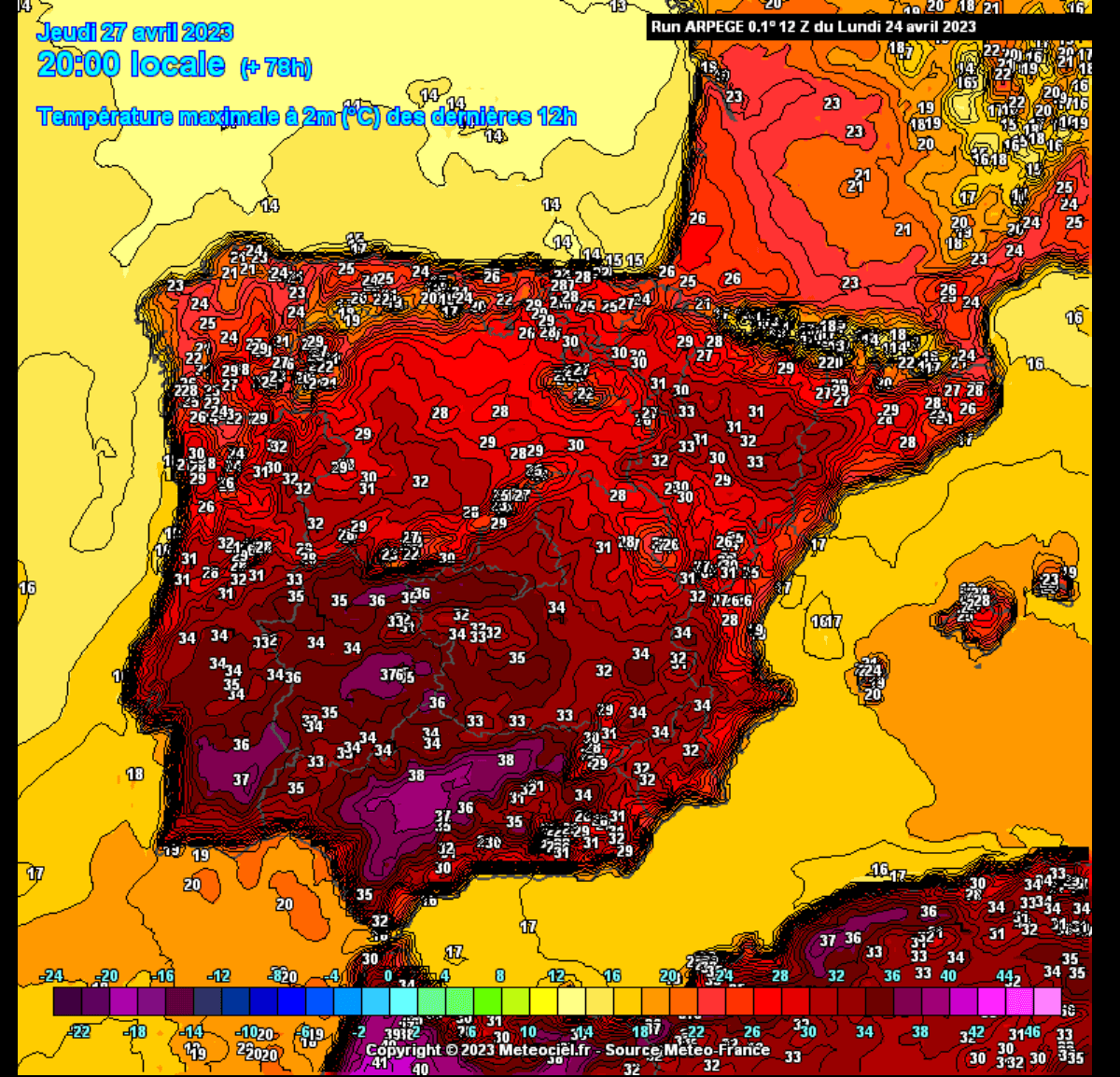 record-heatwave-forecast-spain-europe-april-spring-season-2023-heat-dome-arpege-max