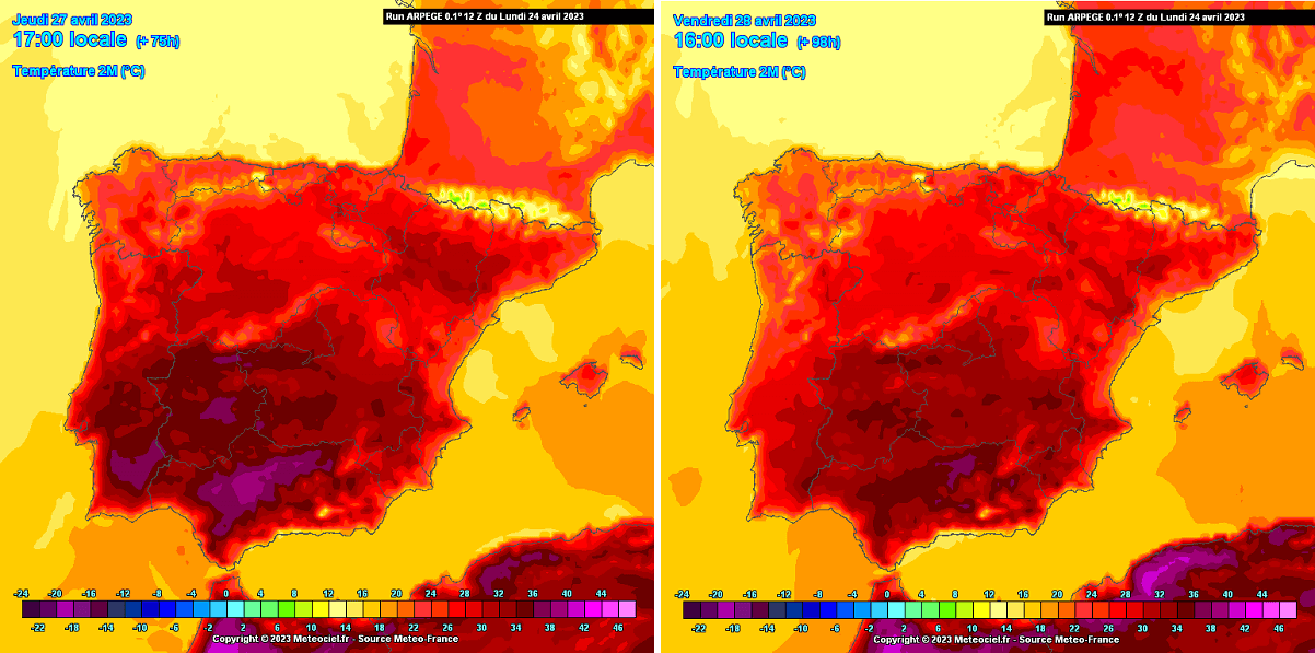 record-heatwave-forecast-spain-europe-april-spring-season-2023-heat-dome-arpege