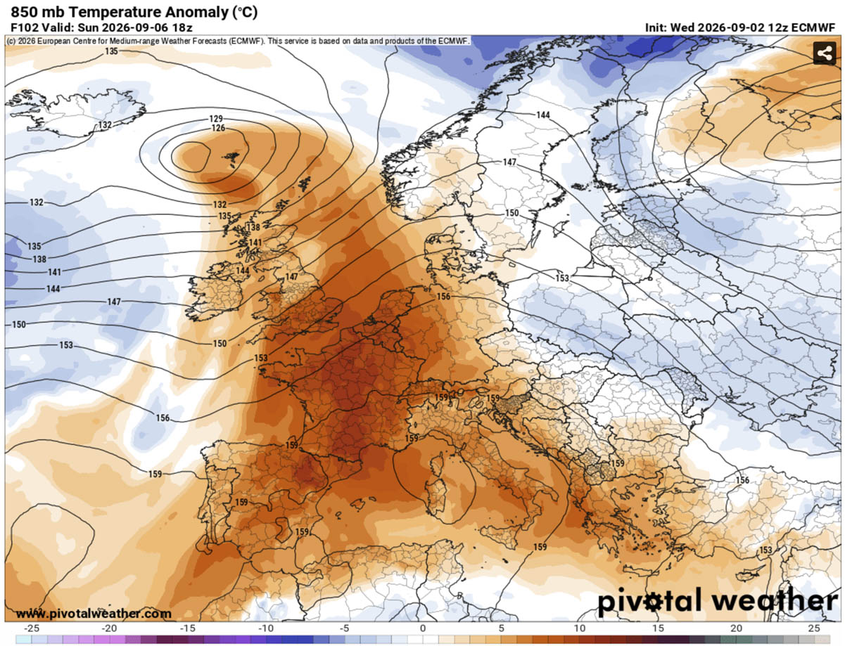 september-heat-dome-heatwave-europe-spain-italy-balkans-2026-850mbar-temperature-anomaly-weekend