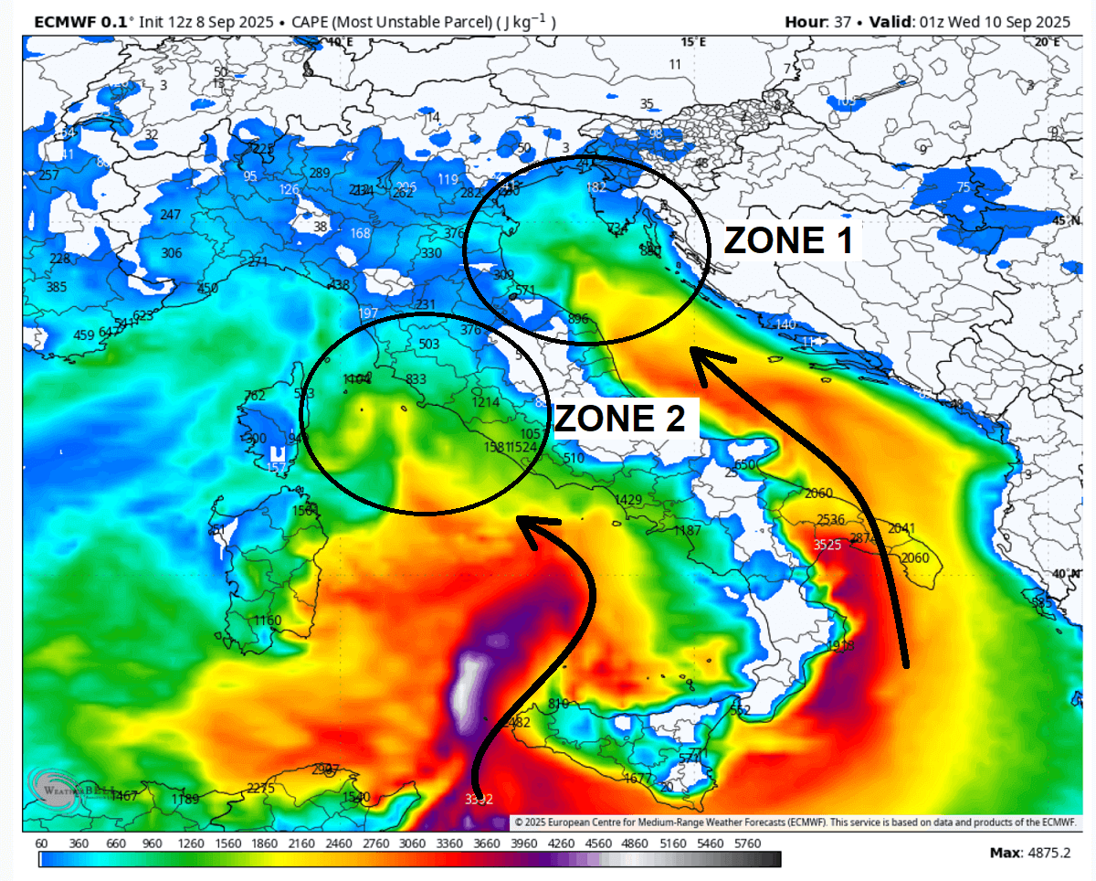 condizioni meteorologiche avverse, rischio elevato, precipitazioni estreme, inondazioni, italia, slovenia, croazia, instabilità, capo
