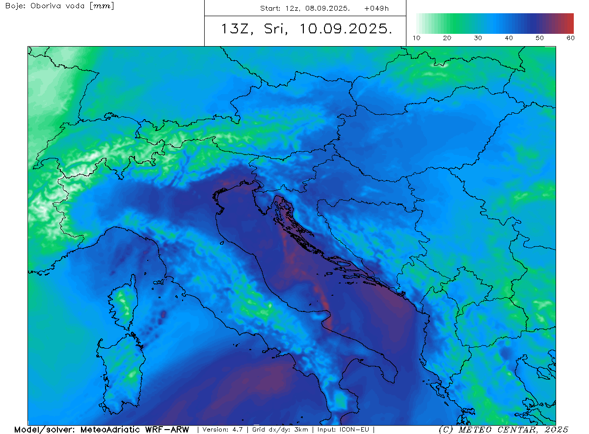 condizioni meteorologiche avverse, rischio elevato, precipitazioni estreme, inondazioni, italia, slovenia, croazia, pwat, acque adriatiche