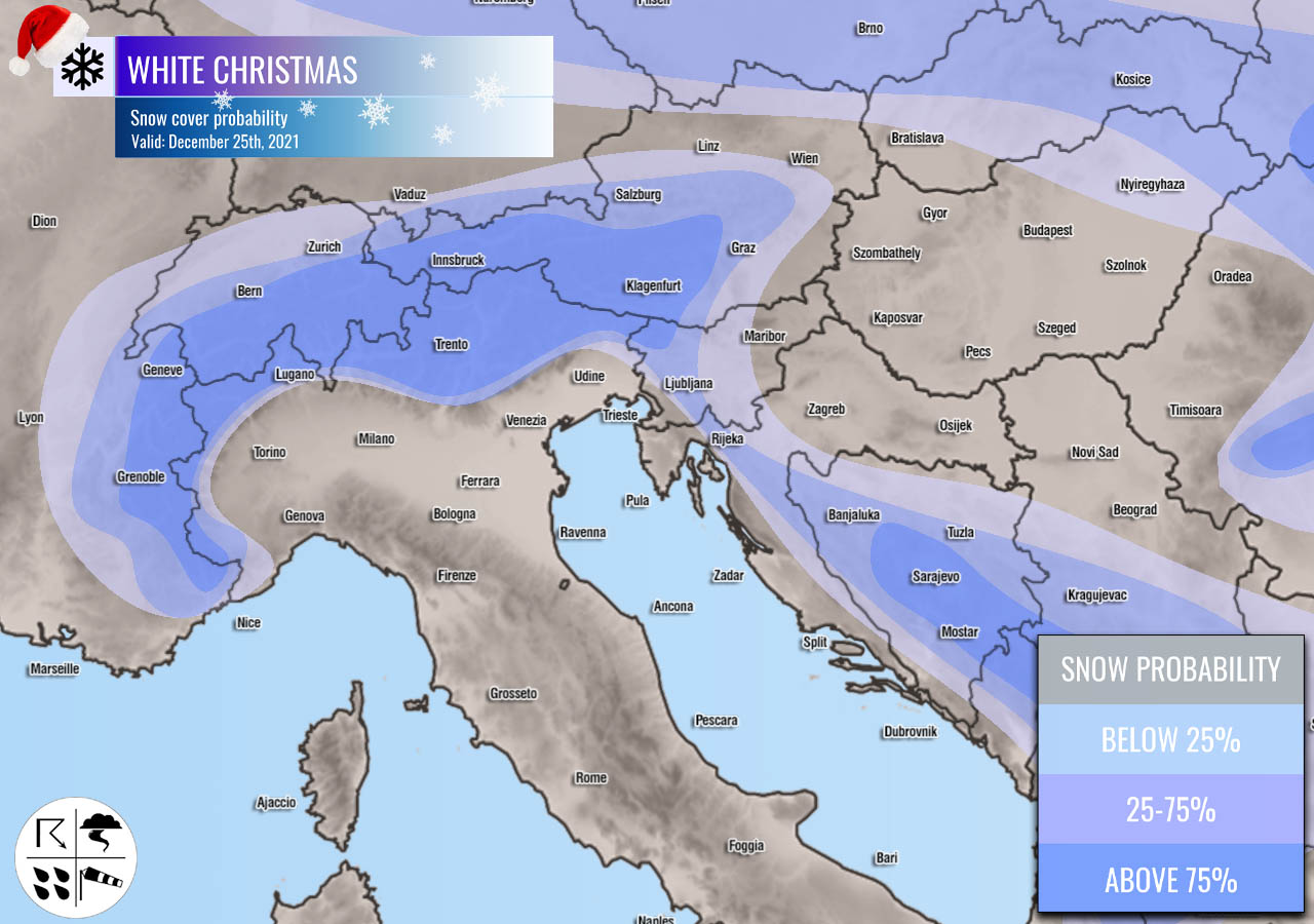 Percent Likelihood Snow Map Europe Christmas 2022 Snow Forecast Across Europe For Christmas 2021