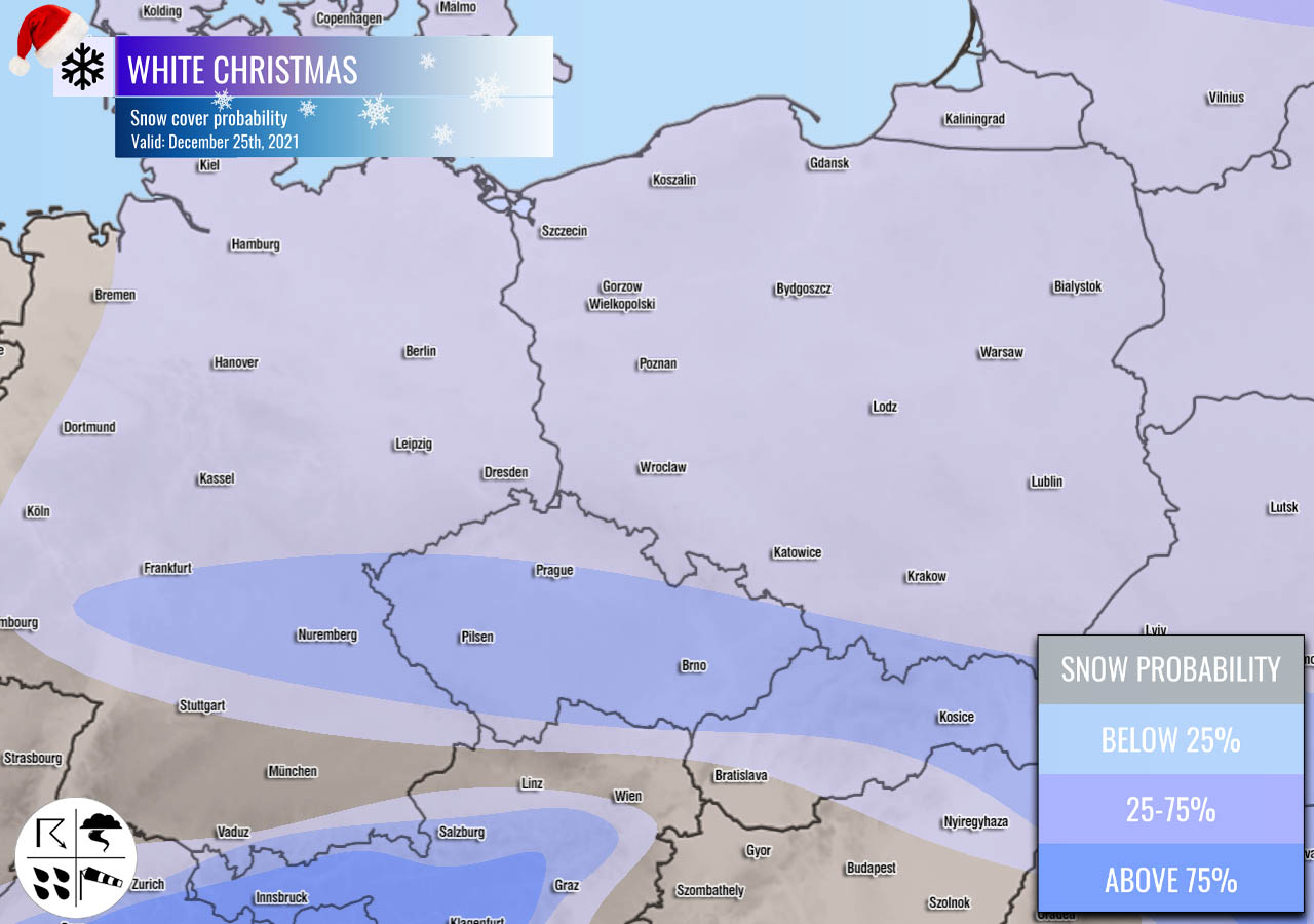 Snow Forecast across Europe for Christmas 2021