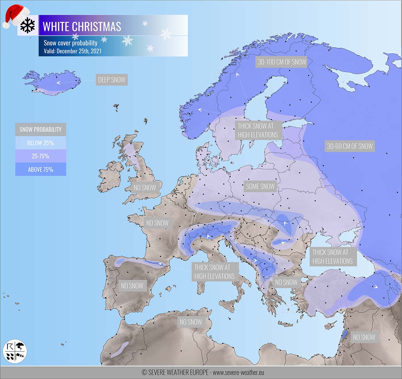 Percent Likelihood Snow Map Europe Christmas 2022 Snow Forecast Across Europe For Christmas 2021