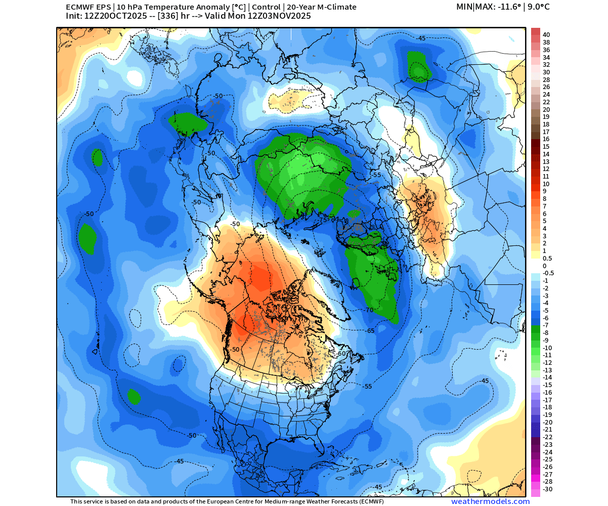 Stratosferico-Vortice-Polare-Nord-Emisfero-Previsione-Ottobre-Interruzione-Temperatura-10mb-Riscaldamento.