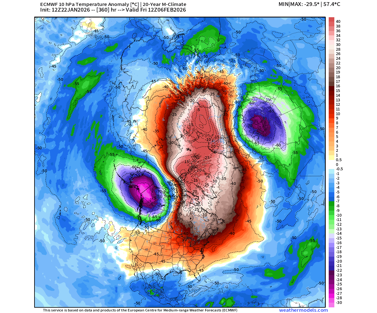 stratospheric-warming-event-polar-vortex-forecast-collapse-10mb-temperature-anomaly-february-united-states-canada