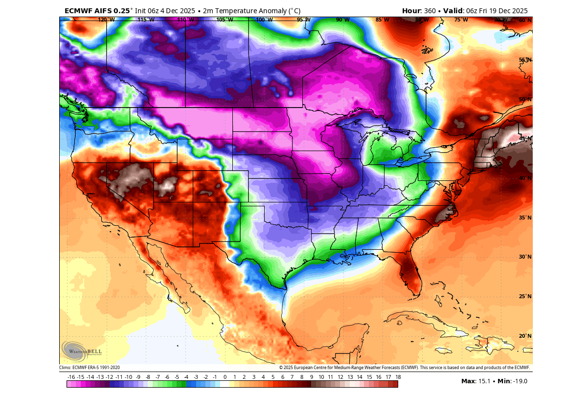 surface-temperature-anomaly-forecast-united-states-canada-cold-polar-vortex-split-mid-month