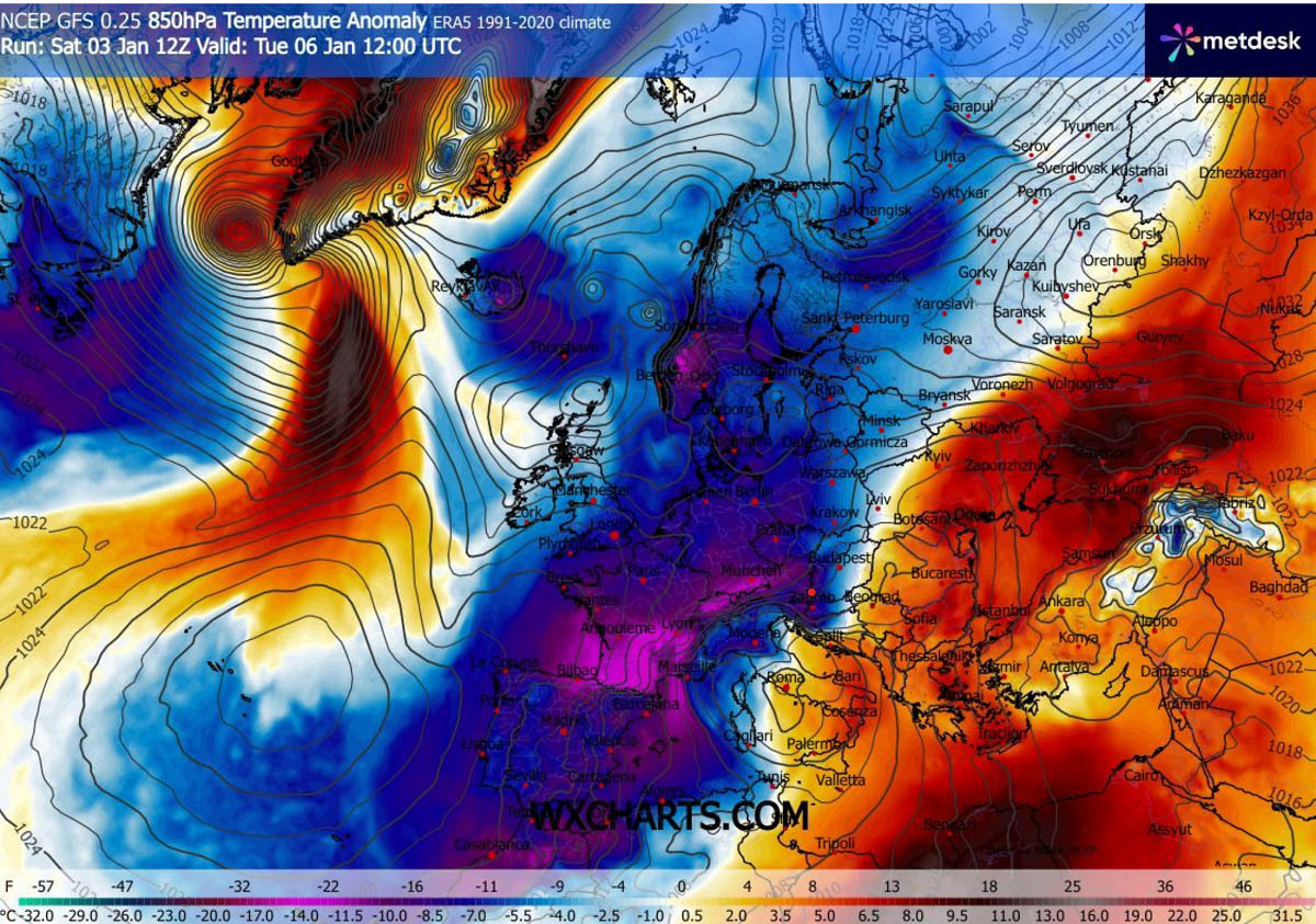 arctic-cold-blast-winter-storm-snow-bomb-forecast-europe-january-2026-850mbar-temperature-anomaly-tuesday
