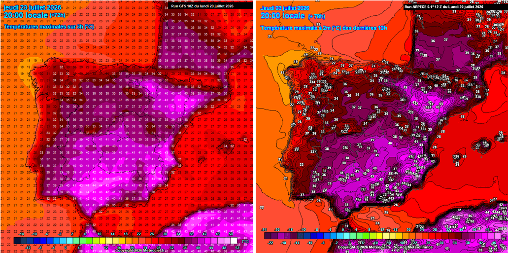 extreme-heatwave-excessive-heat-dome-spain-portugal-iberia-europe-july-2026-Tmax-Thursday