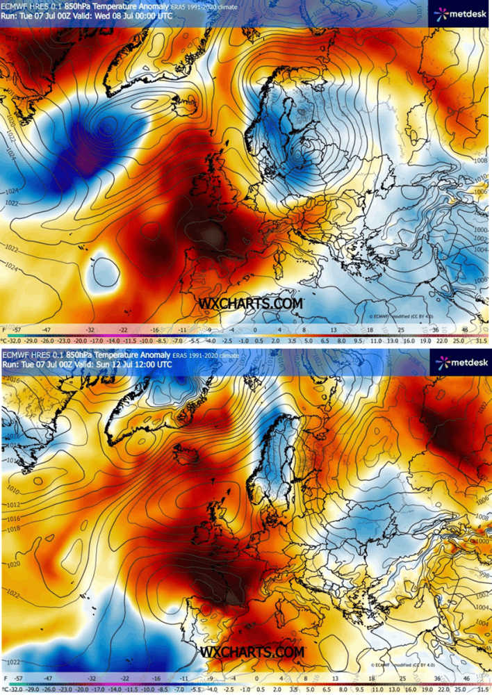 heat-dome-europe-excessive-heatwave-july-summer-2026-forecast-850mb-temperature-anomaly