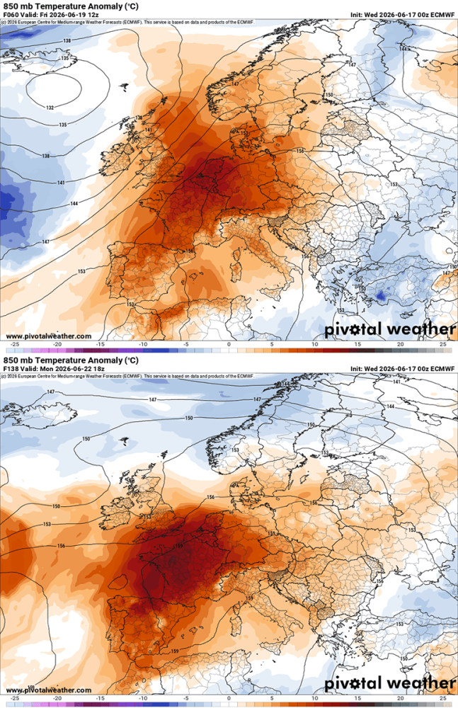 heat-dome-europe-heatwave-june-summer-2026-forecast-850mbar-temperature-anomaly