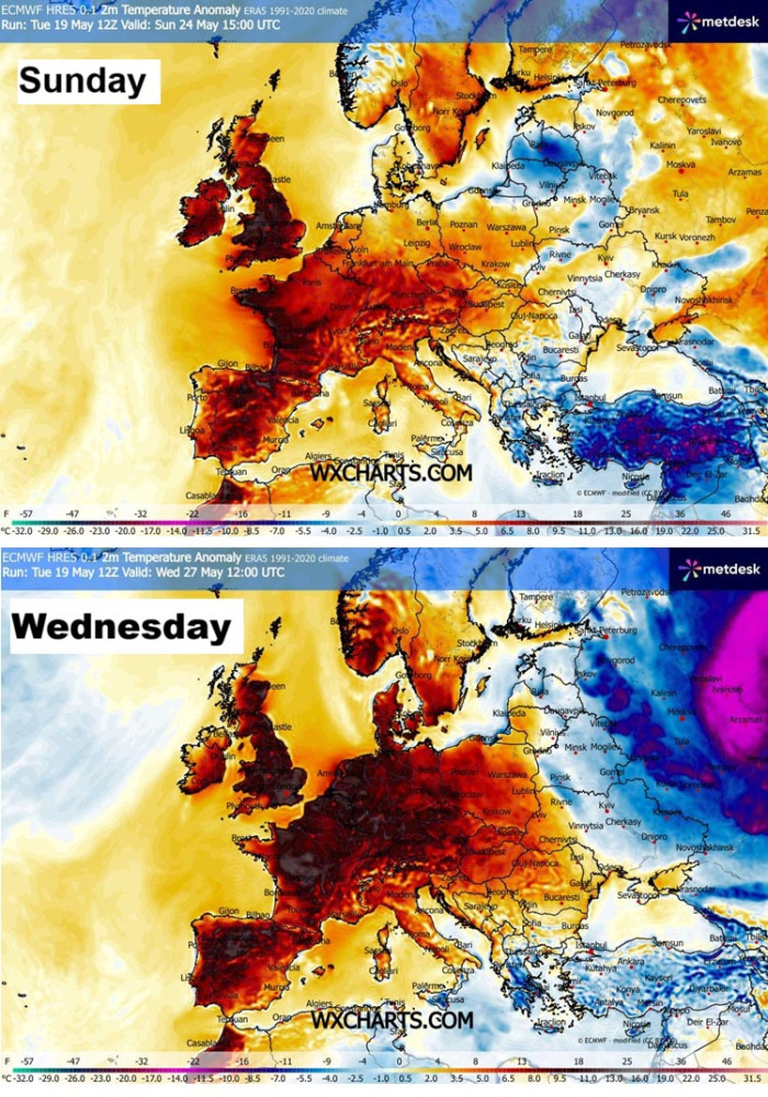 heat-dome-warm-wave-heatwave-may-summer-2026-forecast-europe-2m-temperature-anomaly
