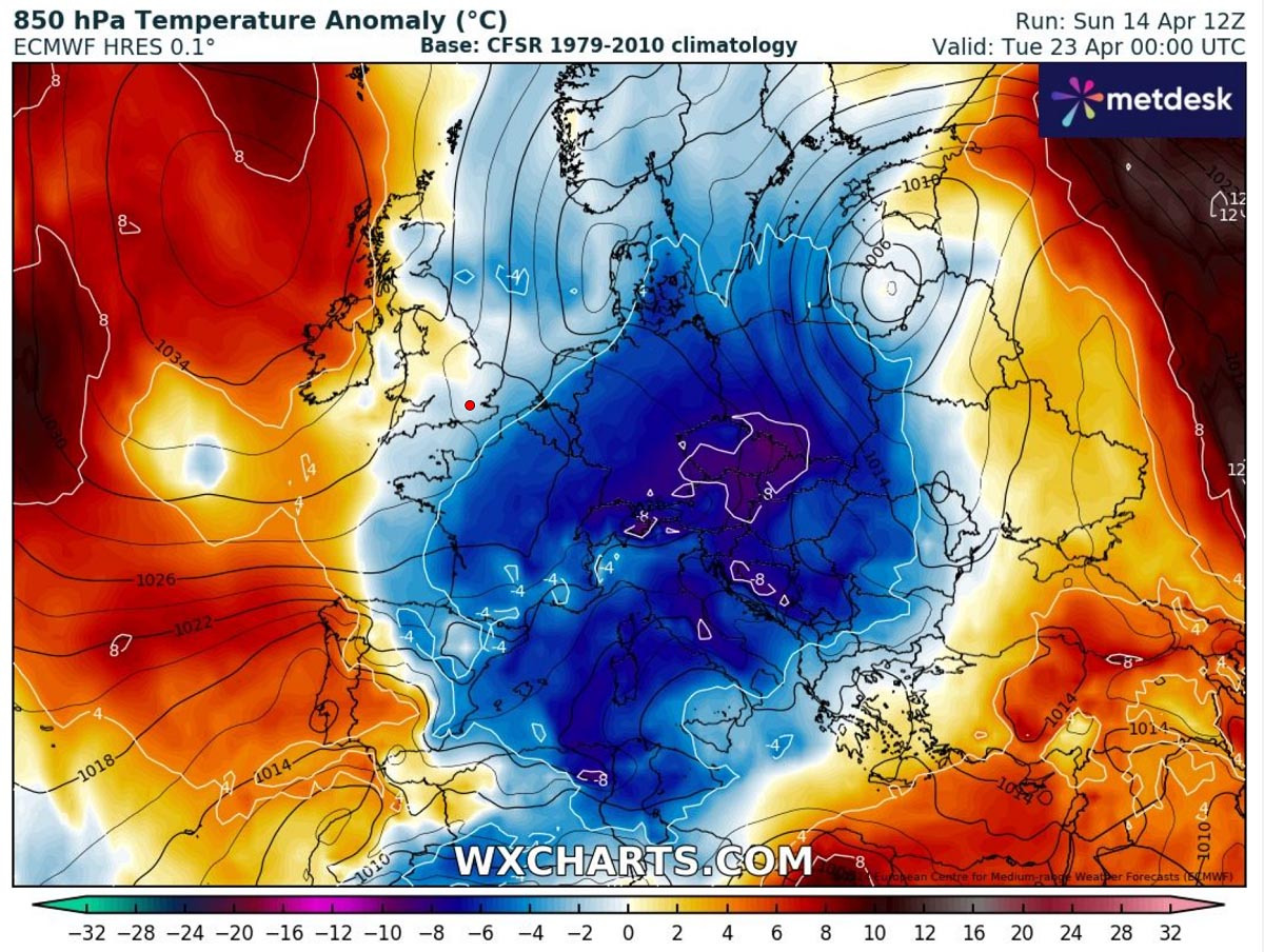 major-pattern-flip-cold-outbreak-europe-frost-snow-april-2024-temperature-anomaly-monday