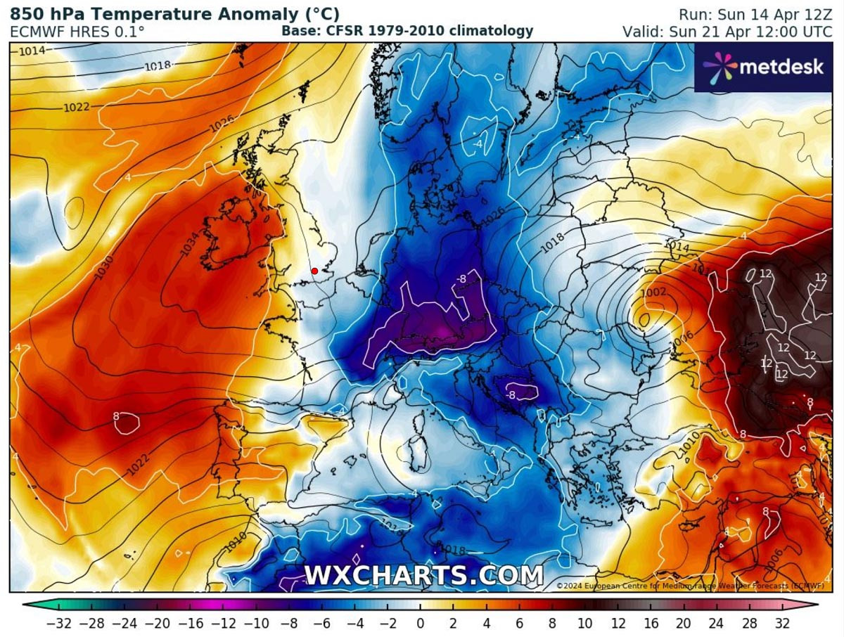 major-pattern-flip-cold-outbreak-europe-frost-snow-april-2024-temperature-anomaly-sunday