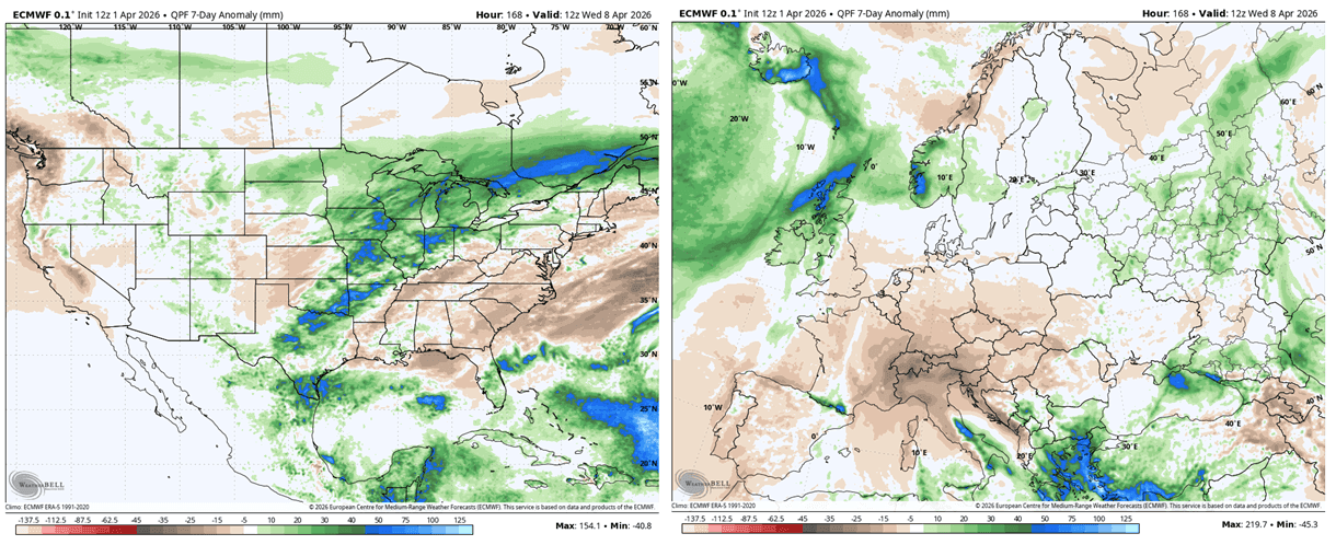 weather-forecast-april-start-precipitation-anomaly-pattern-ecmwf-united-states-canada-europe
