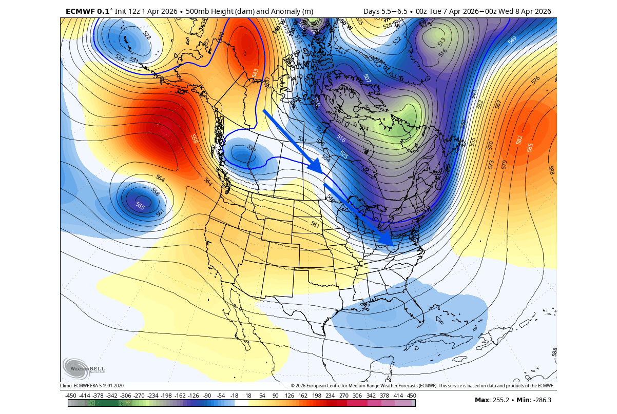 weather-forecast-early-april-2026-500mb-pressure-anomaly-pattern-ecmwf-united-states-canada-polar-vortex-core