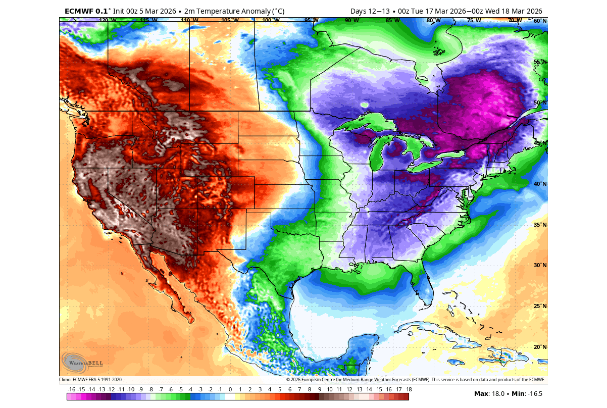 winter-march-2026-temperature-anomaly-forecast-united-states-canada-ensemble-mean-new-cold-phase-polar-vortex-core