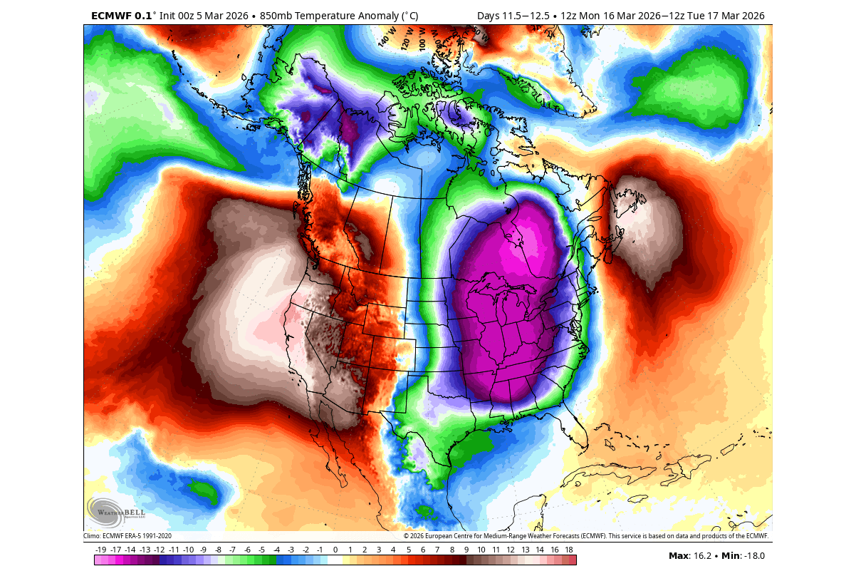 winter-march-2026-temperature-anomaly-forecast-united-states-canada-polar-vortex-arctic-airmass-descending