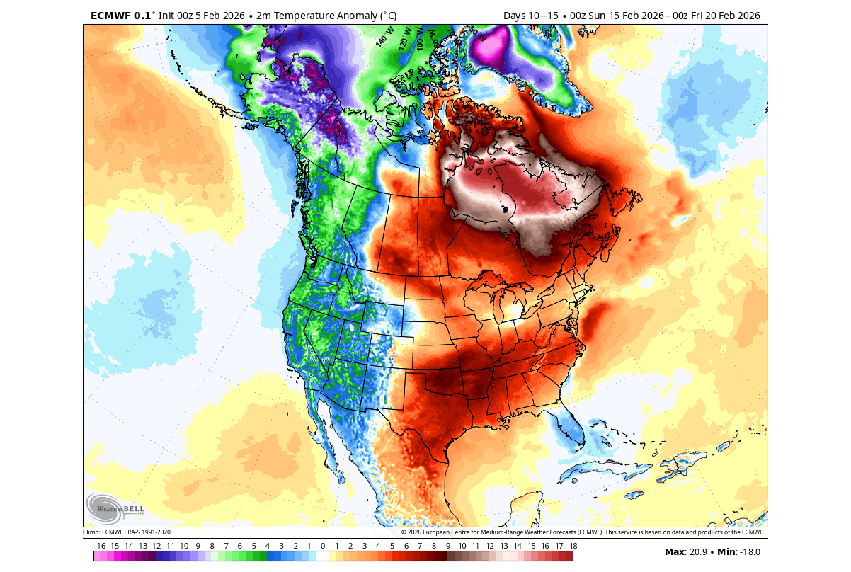 winter-mid-february-2026-temperature-anomaly-forecast-united-states-canada-polar-vortex-deep-cold-warmth