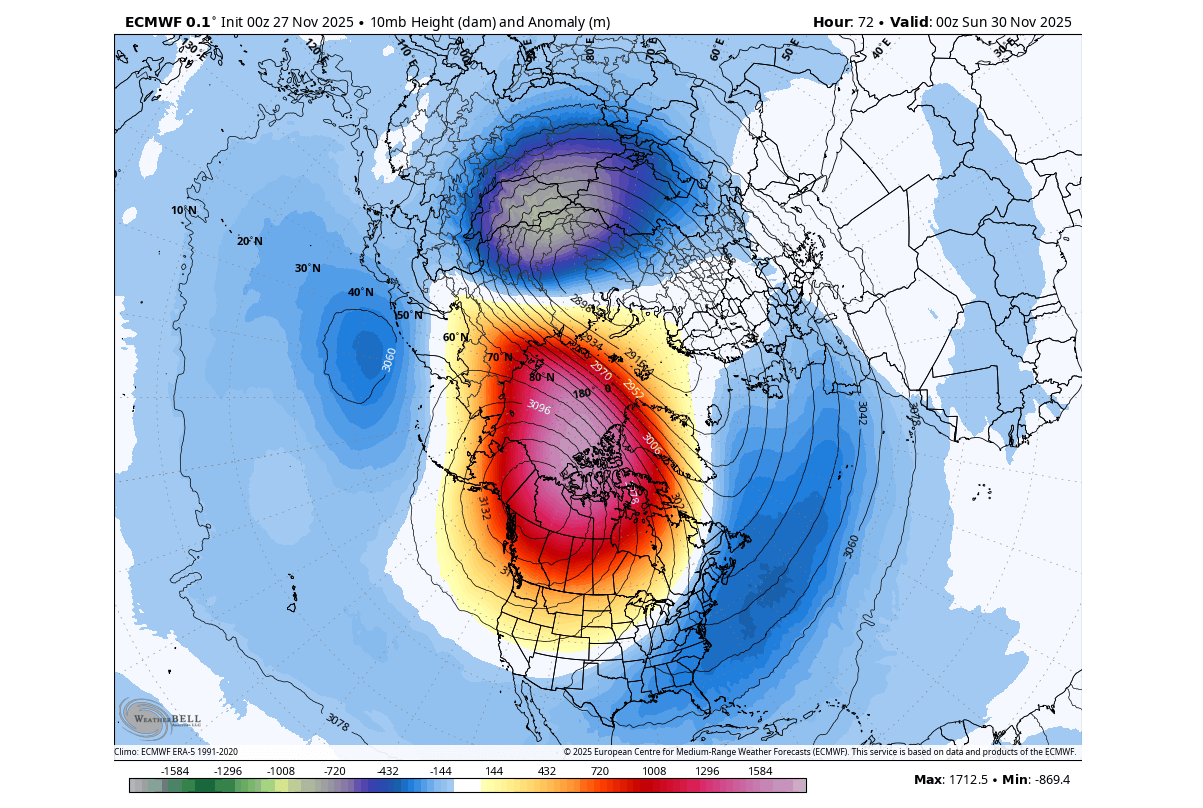 winter-polar-vortex-collapse-united-states-canada-10mb-stratospheric-warming-event-latest-pressure-anomaly-data-analysis