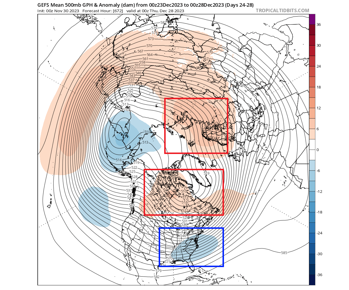 weather-forecast-christmas-snow-potential-pressure-anomaly-north-hemisphere-gefs